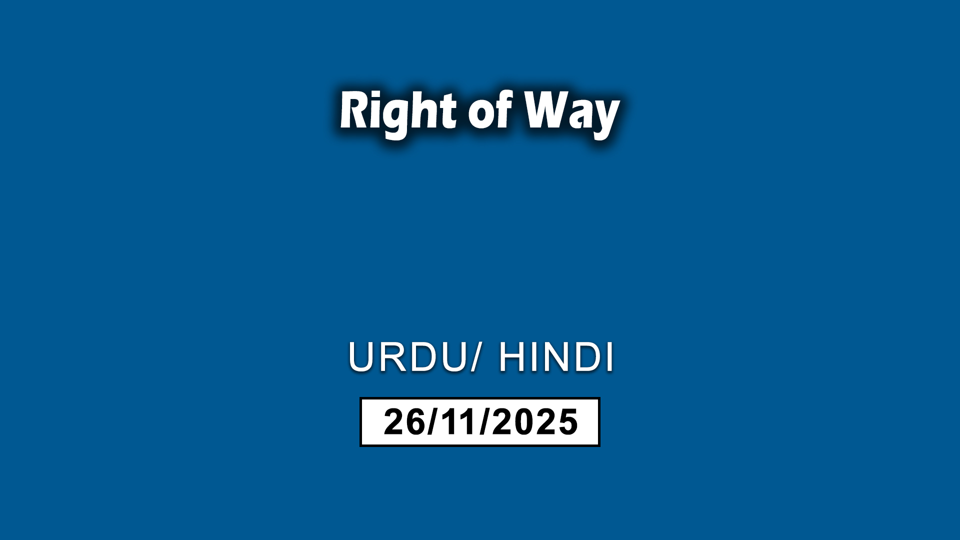 Right of Way