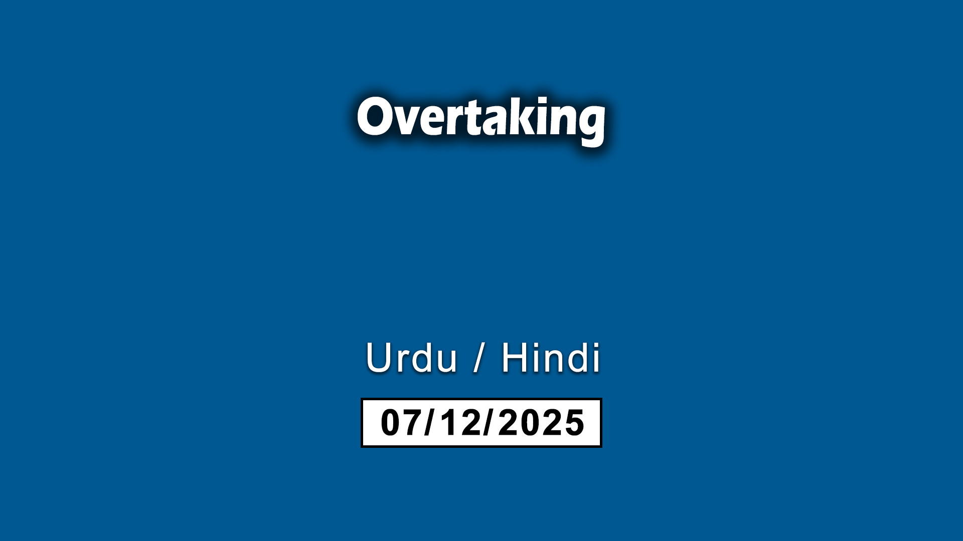 Overtaking