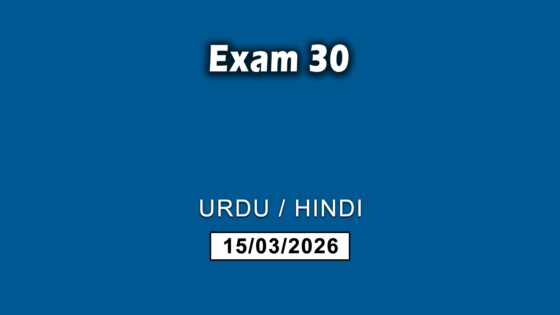 Exam 30