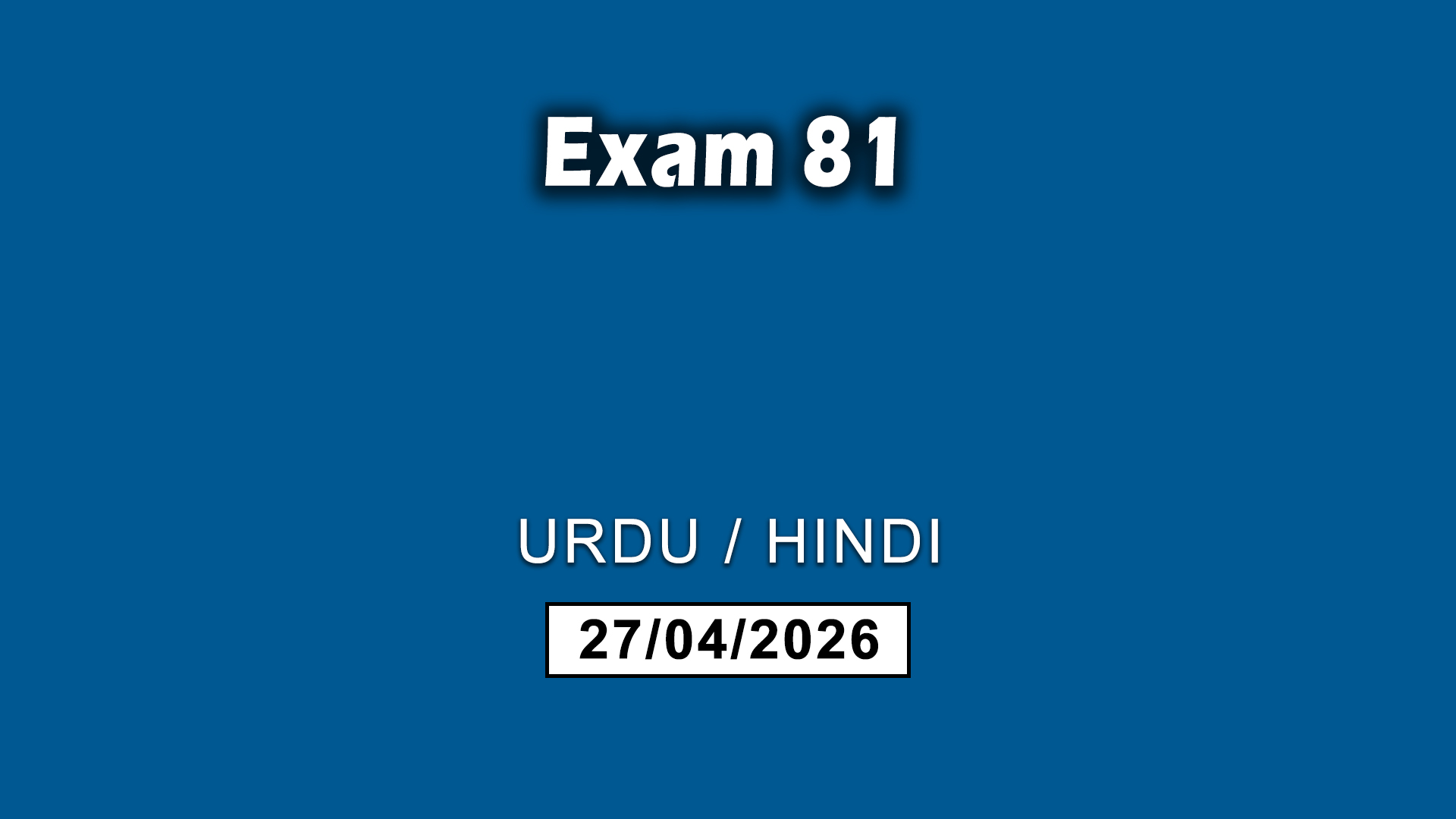Exam 81