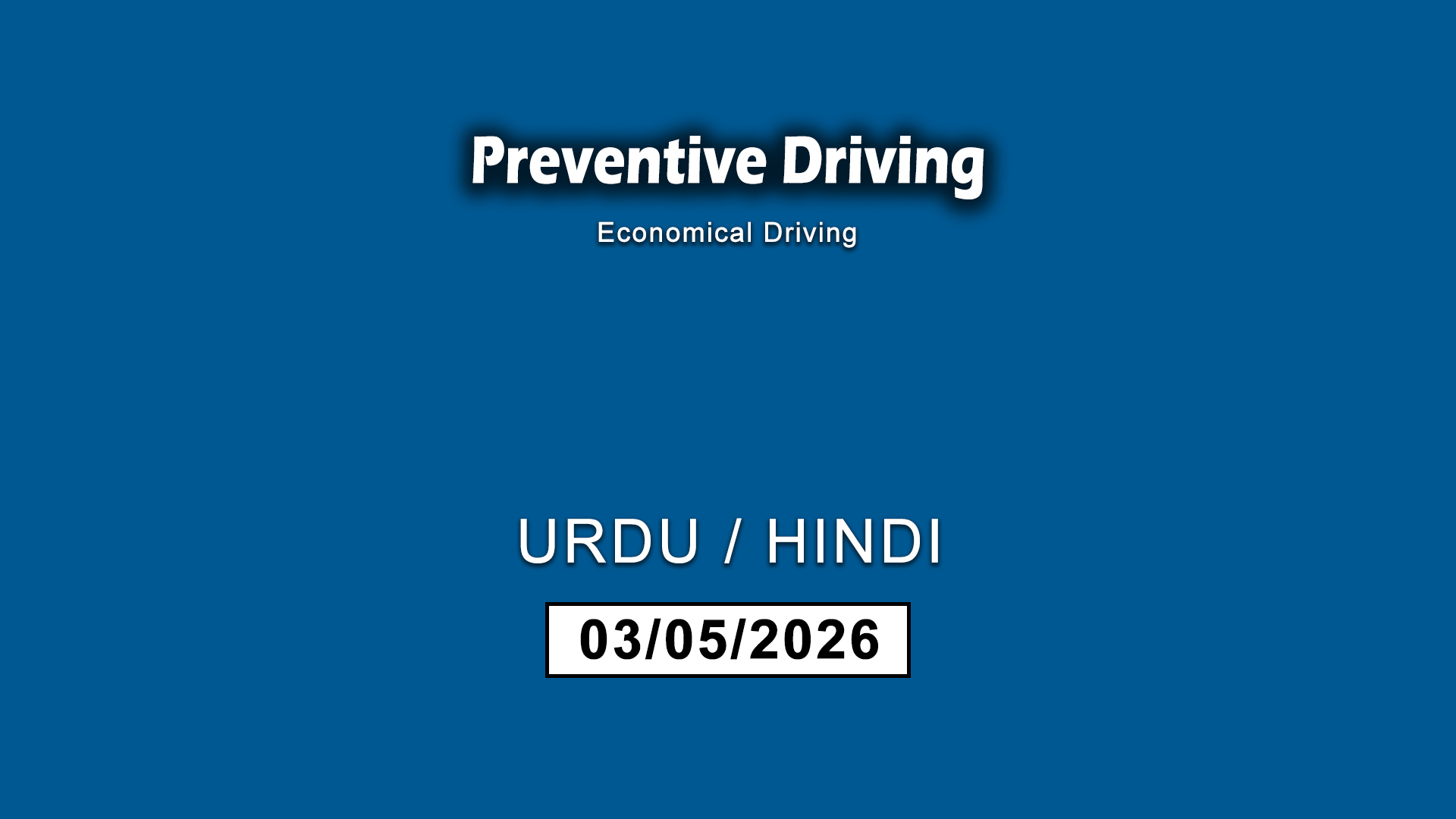 Preventive Driving